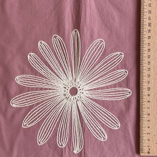 Pamutvászon EMBROIDERY Flowie mauve