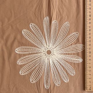 Pamutvászon EMBROIDERY Flowie cinnamon