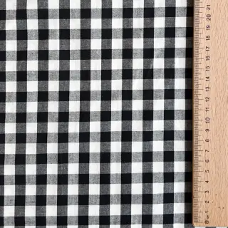 Pamutvászon Checks black white 1-side border