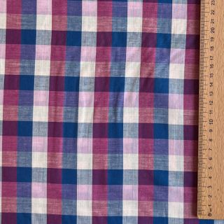 Pamutvászon YARN DYED Square cerise