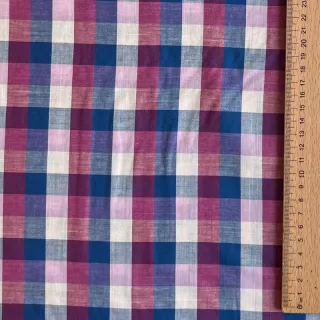 Pamutvászon YARN DYED Square cerise