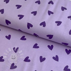 Pamutvászon FLANNEL Hearts lavender