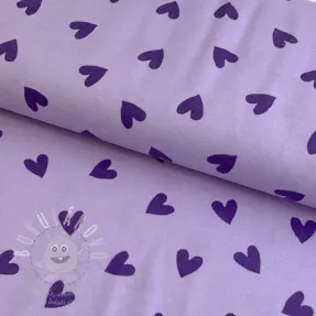 Pamutvászon FLANNEL Hearts lavender