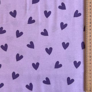 Pamutvászon FLANNEL Hearts lavender