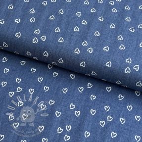 Pamutvászon JEANS Hearts
