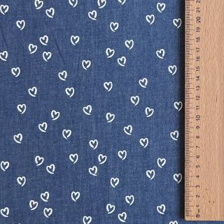 Pamutvászon JEANS Hearts