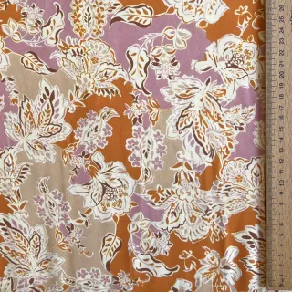 Viszkóz SATIN Flowie Noe orange digital print