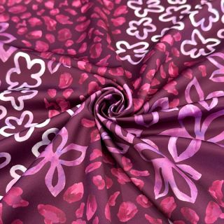 Szatén ROYAL MICRO Abstarct bordeaux