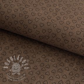 Kordbársony STRETCH Little love taupe
