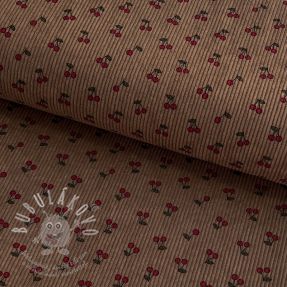 Kordbársony STRETCH Little cherry taupe