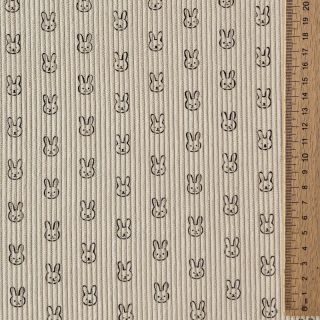 Kordbársony STRETCH Little bunny light sand