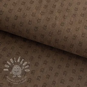 Kordbársony STRETCH Little bunny taupe