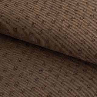 Kordbársony STRETCH Little bunny taupe