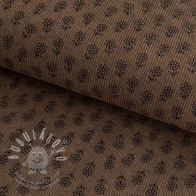 Kordbársony STRETCH Little flower taupe