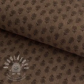 Kordbársony STRETCH Little flower taupe