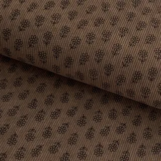 Kordbársony STRETCH Little flower taupe
