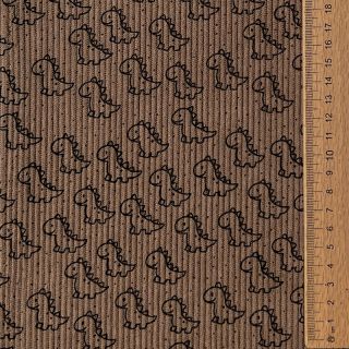 Kordbársony STRETCH Little dino taupe