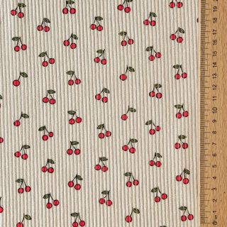 Kordbársony STRETCH Little cherry light sand