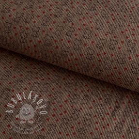 Kordbársony STRETCH Little foxes taupe