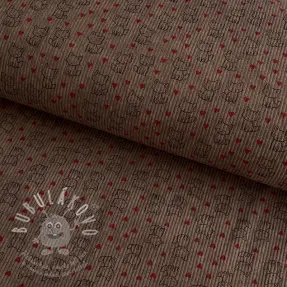 Kordbársony STRETCH Little foxes taupe