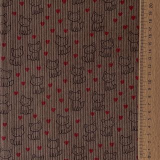 Kordbársony STRETCH Little foxes taupe