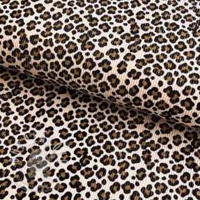 Kordbársony STRETCH Little Leopard light sand