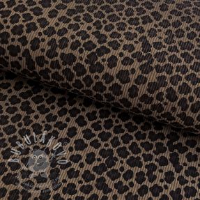 Kordbársony STRETCH Little Leopard taupe