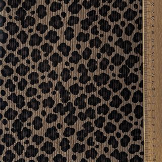 Kordbársony STRETCH Little Leopard taupe