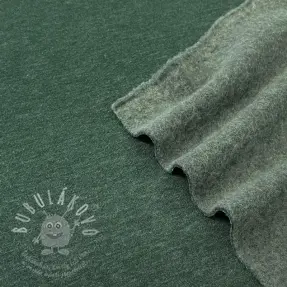 Szabadidő anyag fésült JOGGING dark green melange