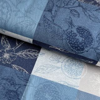 Dekorációs anyag FRENCH TABLE CLOTH JACQUARD Cabosse allover indigo