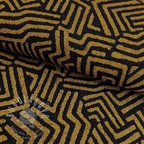 Dekorációs anyag jacquard Mesopotamie noir jaune