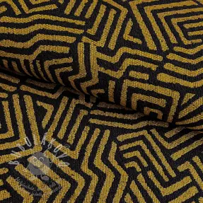 Dekorációs anyag jacquard Mesopotamie noir jaune