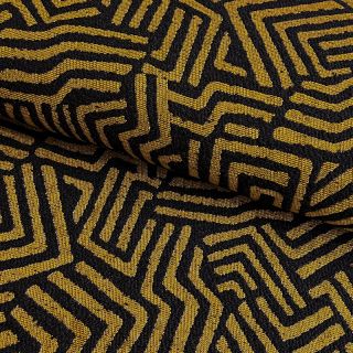 Dekorációs anyag jacquard Mesopotamie noir jaune