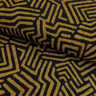 Dekorációs anyag jacquard Mesopotamie noir jaune