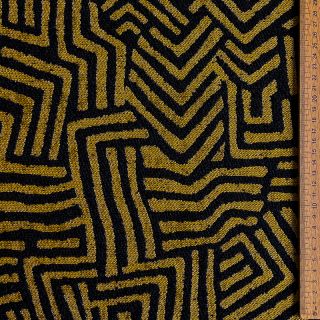 Dekorációs anyag jacquard Mesopotamie noir jaune