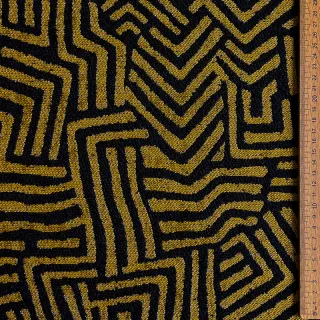 Dekorációs anyag jacquard Mesopotamie noir jaune