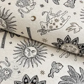 Dekorációs anyag jacquard Pygmalion ecru noir