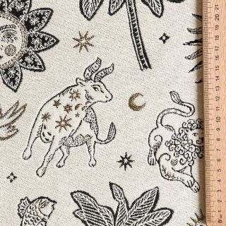 Dekorációs anyag jacquard Pygmalion ecru noir