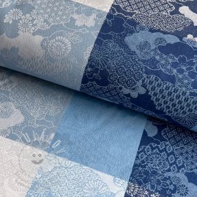 Dekorációs anyag FRENCH TABLE CLOTH JACQUARD Niwa allover indigo