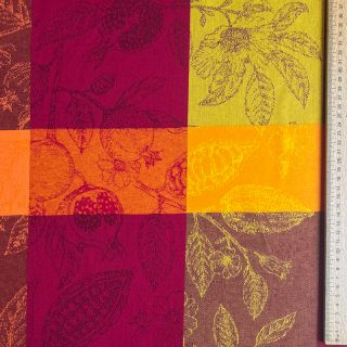 Dekorációs anyag FRENCH TABLE CLOTH JACQUARD Cabosse allover harissa