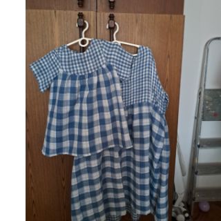 Dupla géz/muszlin Double sided CHECKS MINI indigo