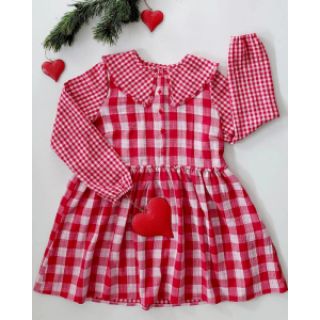 Dupla géz/muszlin Double sided CHECKS MINI red