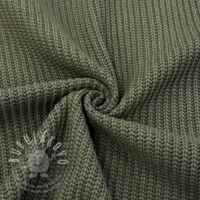 Pulóver anyag BIG KNIT camo green
