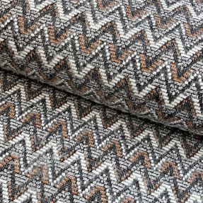 Kötött kelme jacquard Comfilia Zigzag wavy brown