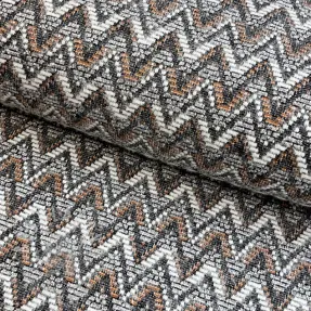 Kötött kelme jacquard Comfilia Zigzag wavy brown