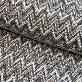 Kötött kelme jacquard Comfilia Zigzag wavy brown