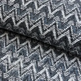 Kötött kelme jacquard Comfilia Zigzag wavy blue