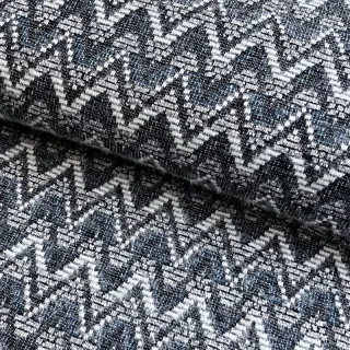 Kötött kelme jacquard Comfilia Zigzag wavy blue