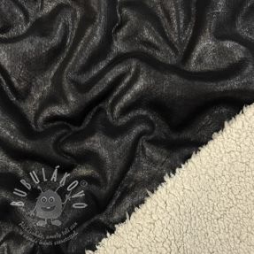 Kabát anyag Vintage Glammy Teddy Lammy black