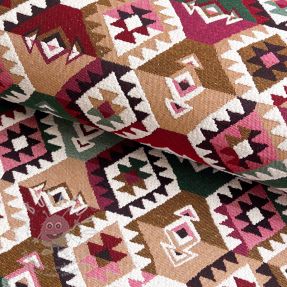 Dekorációs anyag jacquard Kilim fuchsia vert
